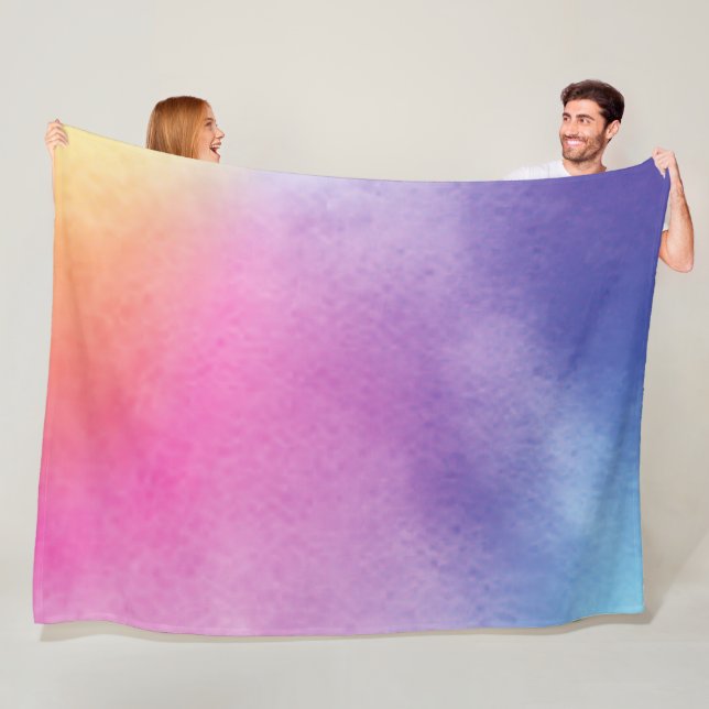 Pastel tie dye colorful fleece blanket (In Situ)