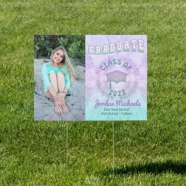 Pastel Tie Dye Graduate Photo Graduation Sign (Insitu)