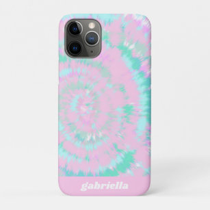 Pastel Tie Dye Pattern Pink Aqua Mint Personalized iPhone 11 Pro Case