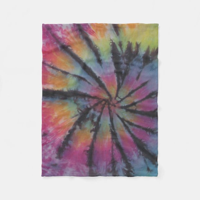 Pastel Tie Dye Swirl Fleece Blanket (Front)