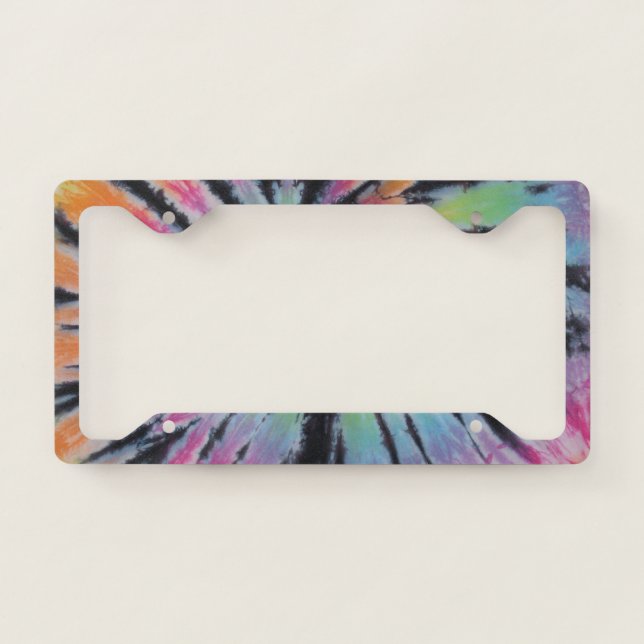 Pastel Tie Dye Swirl License Plate Frame (Front)