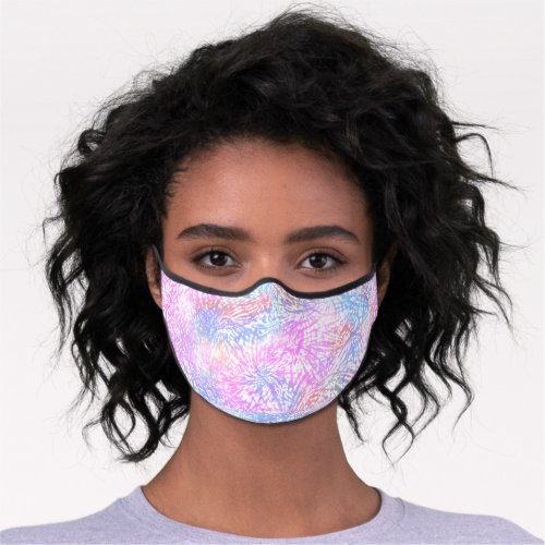 Pastel Tie Dye Swirl Pattern Pink Purple Blue  Premium Face Mask