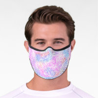 Pink, purple and blue popular swirl mask