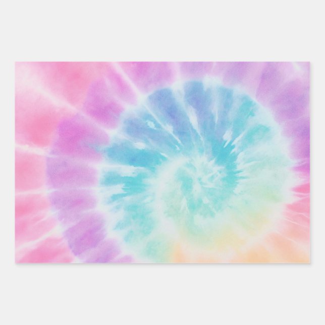 Pastel Tie-Dye Wrapping Paper (Front)