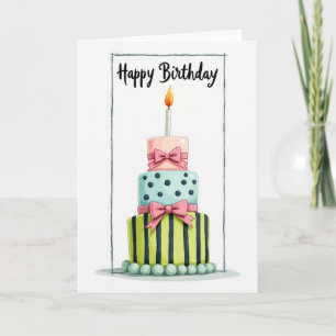 Pastel Tiered Cake Card