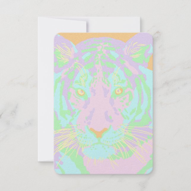 Pastel Tiger Party Invitation (Front)