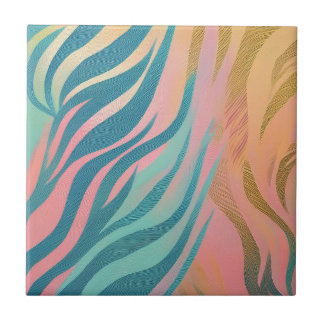 Pastel Tiger Stripe Ceramic Tile