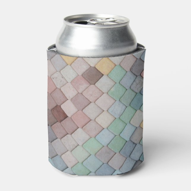 Pastel tiled can cooler sleeve (Can Front)