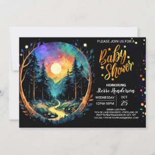 Pastel Timber Adventure Awaits Baby Shower Invitation