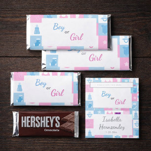 Pastel Tiny Icons Baby Showers & Gender Reveals Hershey Bar Favors