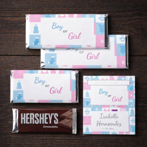 Pastel Tiny Icons Baby Showers & Gender Reveals Hershey Bar Favors