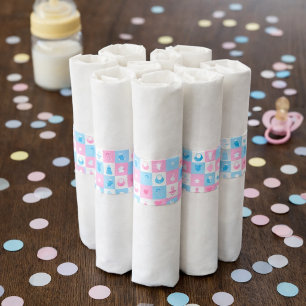Pastel Tiny Icons Baby Showers & Gender Reveals Napkin Bands