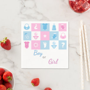 Pastel Tiny Icons Baby Showers & Gender Reveals Napkins