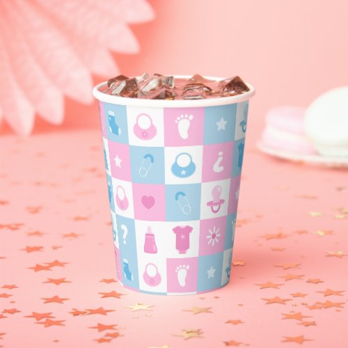 Pastel Tiny Icons Baby Showers & Gender Reveals Paper Cups