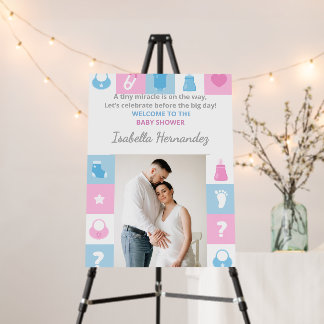 Pastel Tiny Icons Baby Welcome Sign