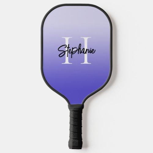 Pastel to Iris Purple Ombre Monogrammed Pickleball Paddle