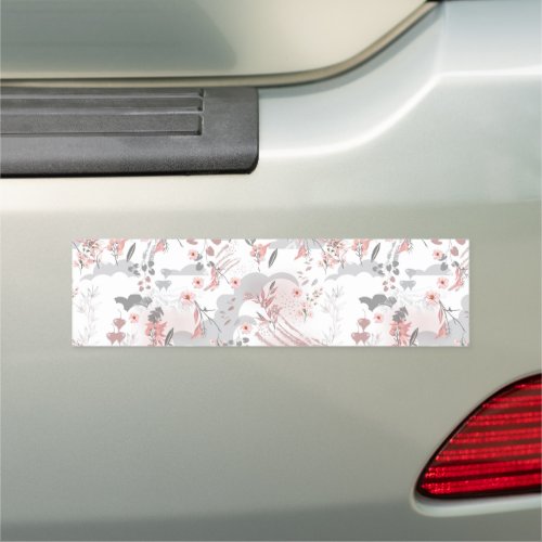 Pastel Tone Floral Seamless Pattern Car Magnet