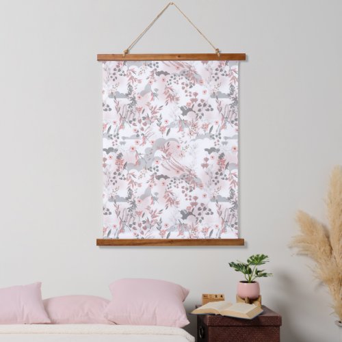 Pastel Tone Floral Seamless Pattern Hanging Tapestry