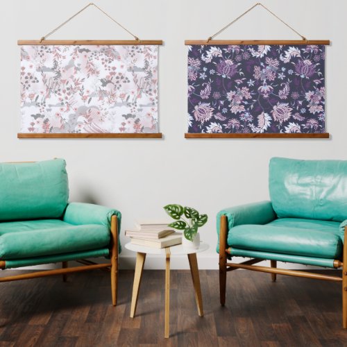 Pastel Tone Floral Seamless Pattern Hanging Tapestry