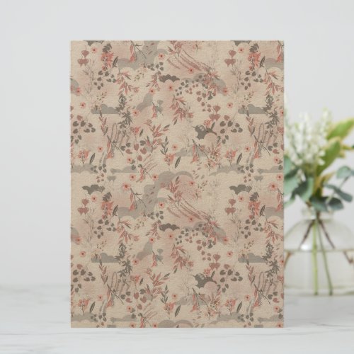Pastel Tone Floral Seamless Pattern Holiday Card