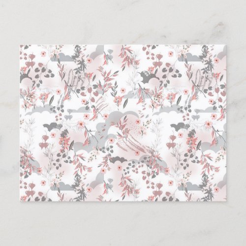 Pastel Tone Floral Seamless Pattern Holiday Postcard