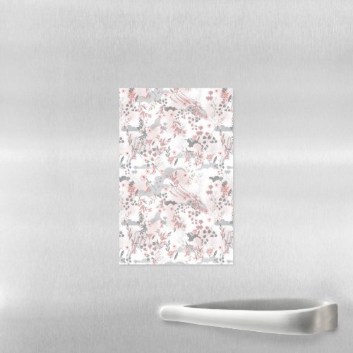 Pastel Tone Floral Seamless Pattern Magnetic Dry Erase Sheet