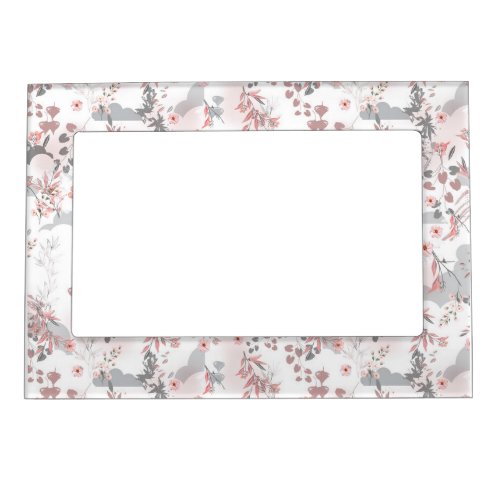 Pastel Tone Floral Seamless Pattern Magnetic Frame