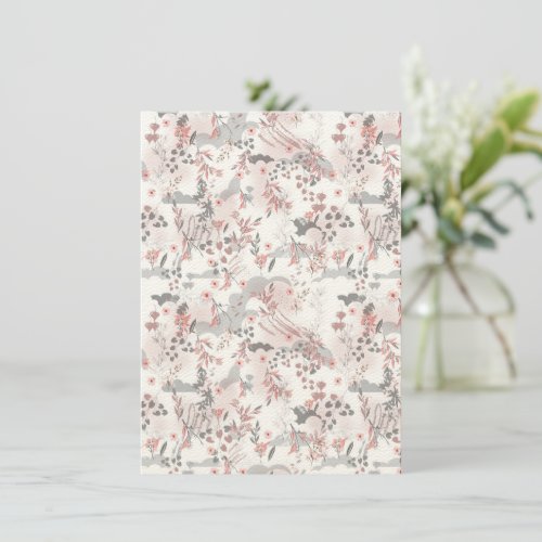 Pastel Tone Floral Seamless Pattern Note Card