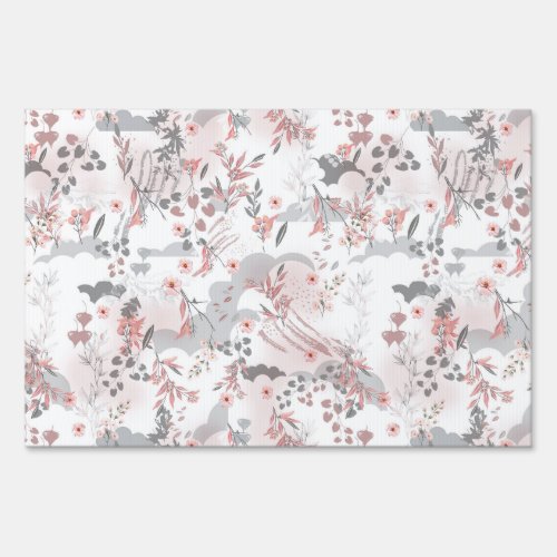 Pastel Tone Floral Seamless Pattern Sign