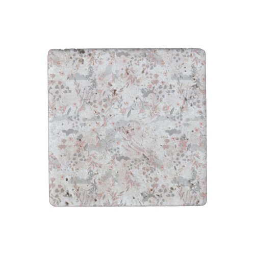 Pastel Tone Floral Seamless Pattern Stone Magnet