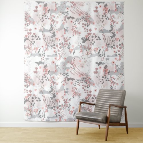 Pastel Tone Floral Seamless Pattern Tapestry