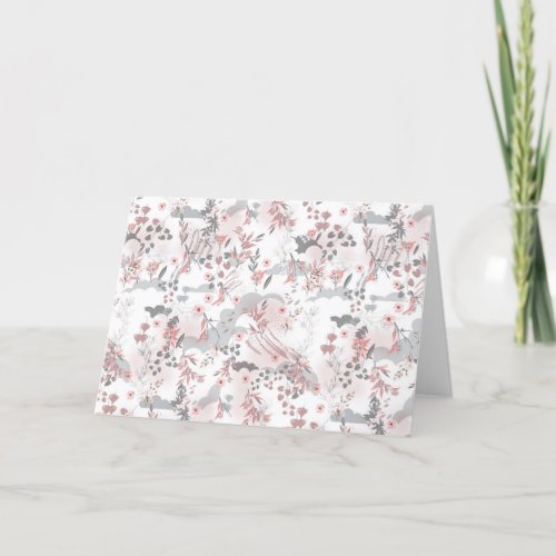 Pastel Tone Floral Seamless Pattern Thank You Card