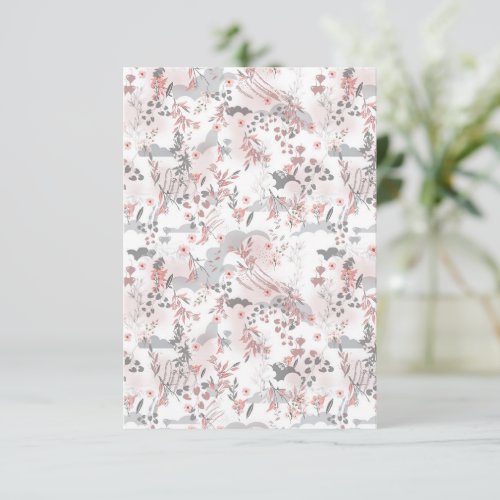 Pastel Tone Floral Seamless Pattern Thank You Card