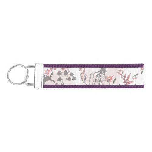 Pastel Tone Floral Seamless Pattern Wrist Keychain