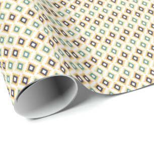Pastel Tone Tribal Geometric Pattern Wrapping Paper