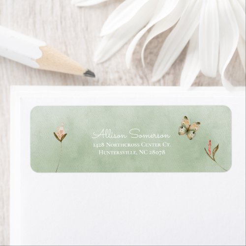 Pastel Toned Tranquil Butterfly Address Label