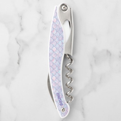 Pastel tones abstract fish scales pattern waiters corkscrew