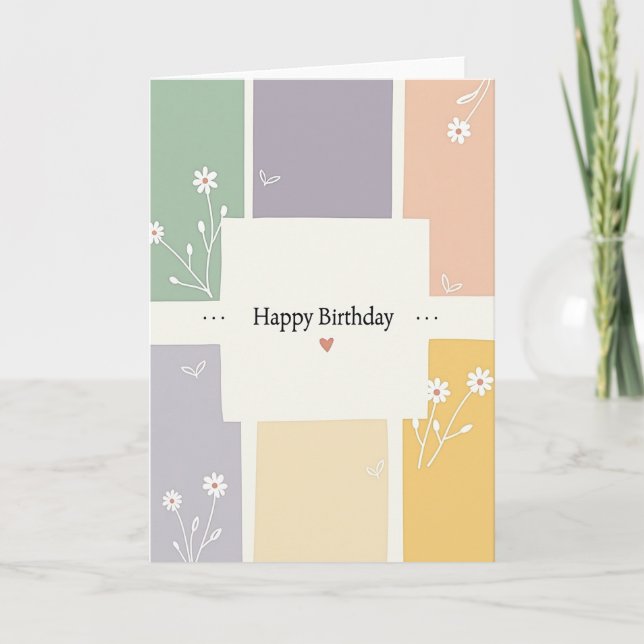 Pastel Tones Birthday Card (Front)