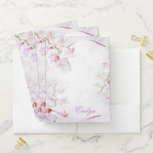 Pastel Tones Floral Design Pocket Folder
