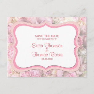 Pastel Tones Flowers Announcement Postcard