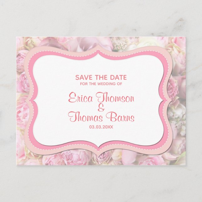 Pastel Tones Flowers Announcement Postcard (Front)