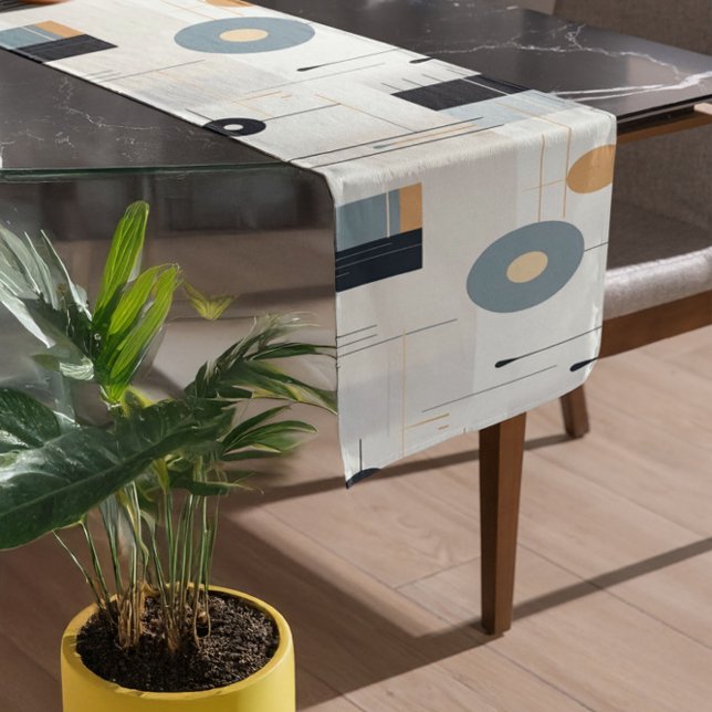 Pastel tones mid-century geometric pattern short table runner (Creator Uploaded)