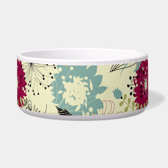 Pastel Tones Retro Floral Design Bowl (Front)