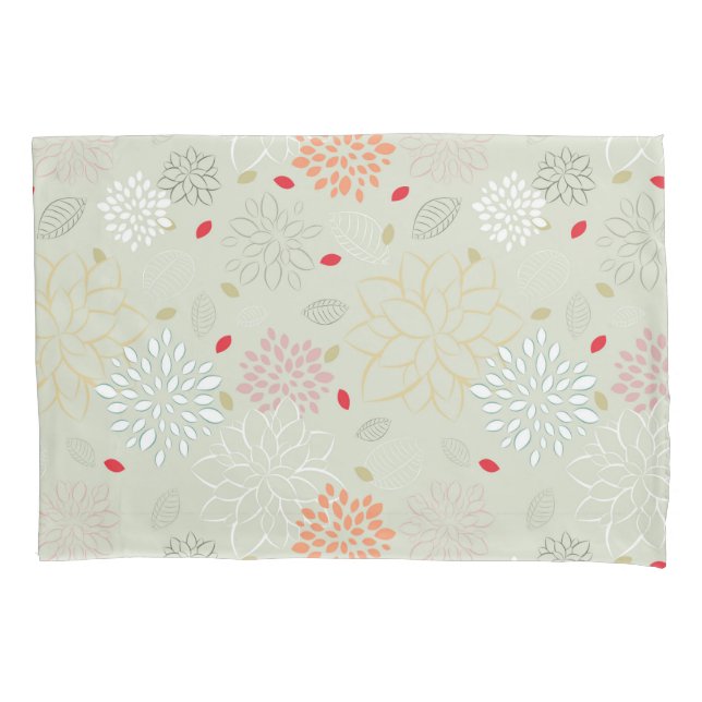 Pastel Tones Retro Flower Pillow Case (Front)