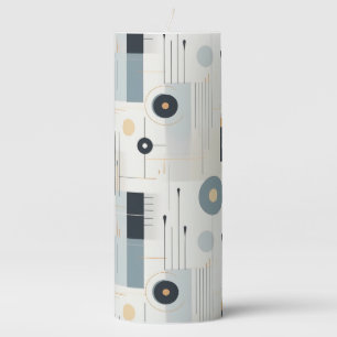 Pastel tones retro geometric pattern pillar candle