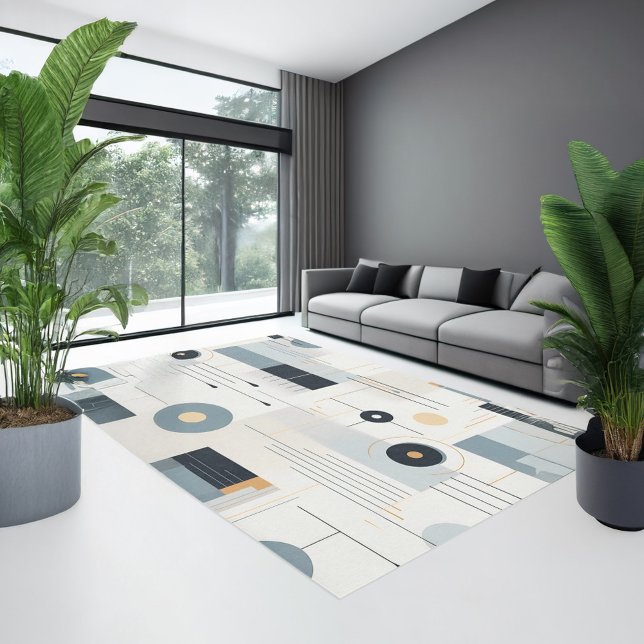 Pastel tones retro geometric pattern rug (Creator Uploaded)