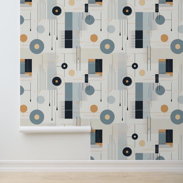 Pastel tones retro geometric pattern wallpaper  (Application)