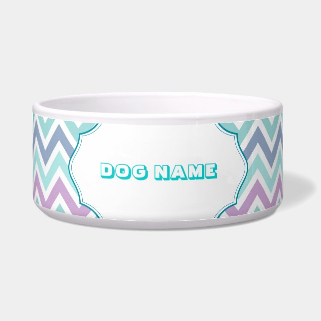 Pastel Tones Seamless Chevron Pattern Bowl (Front)