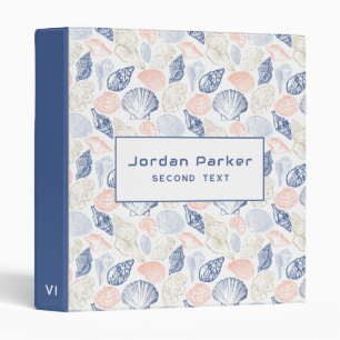 Pastel Tones Shells 3 Ring Binder