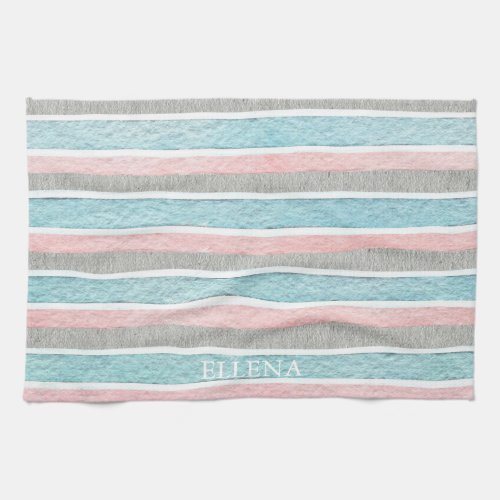 Pastel Tones Stripes Towel